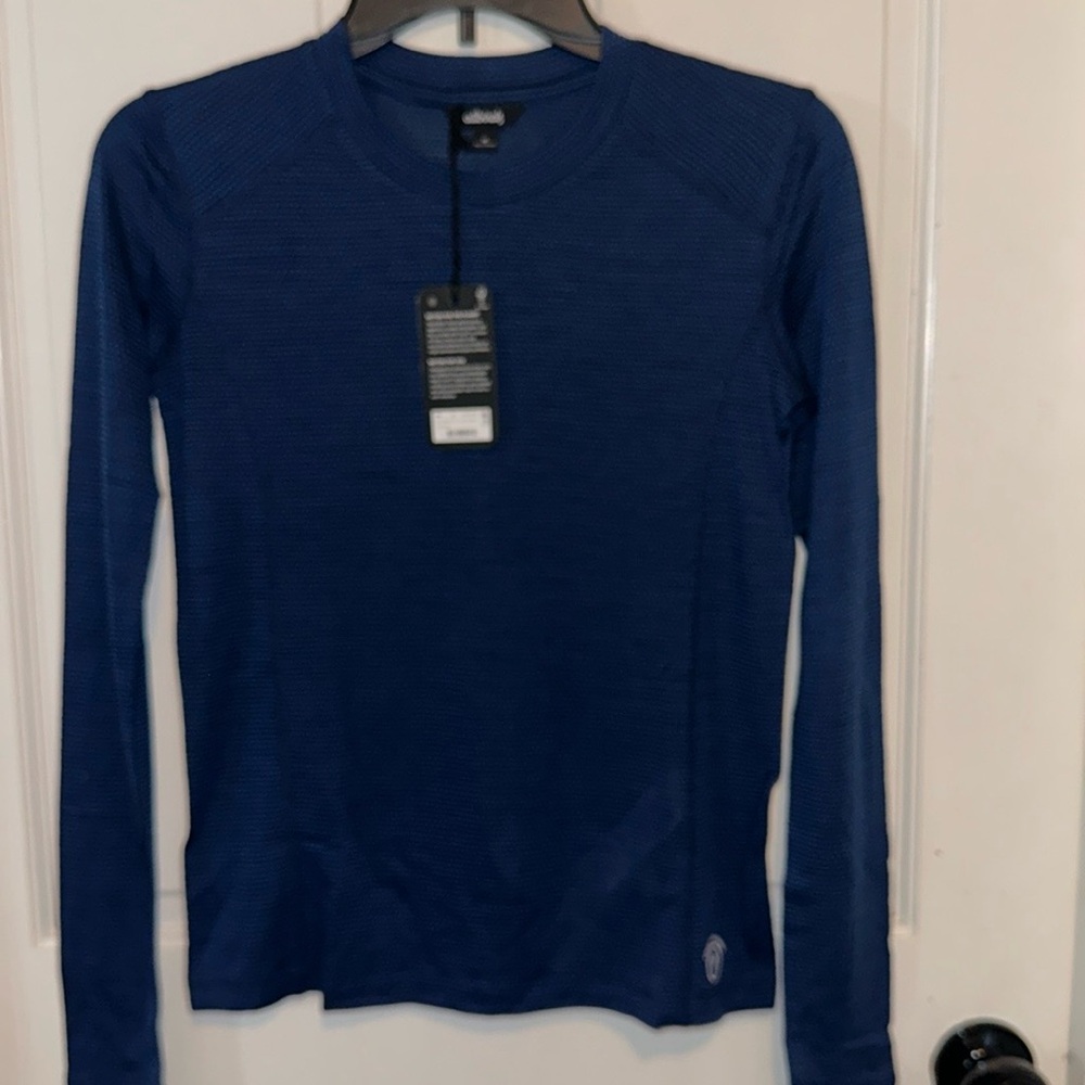 Allbirds NWT Women's Natural Run Long Sleeve Tee wool Tencel blend XSmall navy